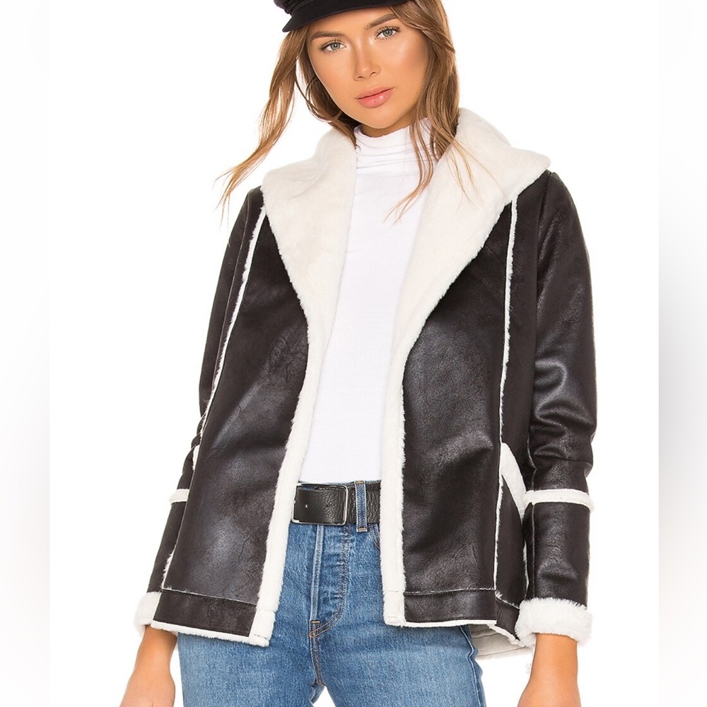 Chaser Faux Fur Open front Long Jacket